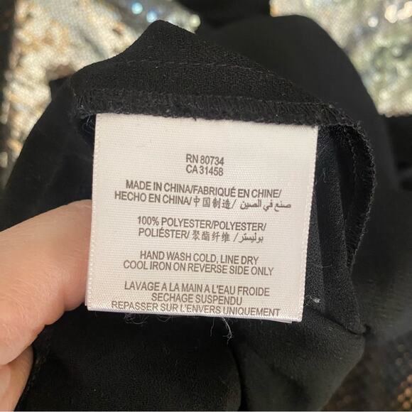 BCBGENERATION black blouse with silver sequin shoulders - Picture 5 of 6